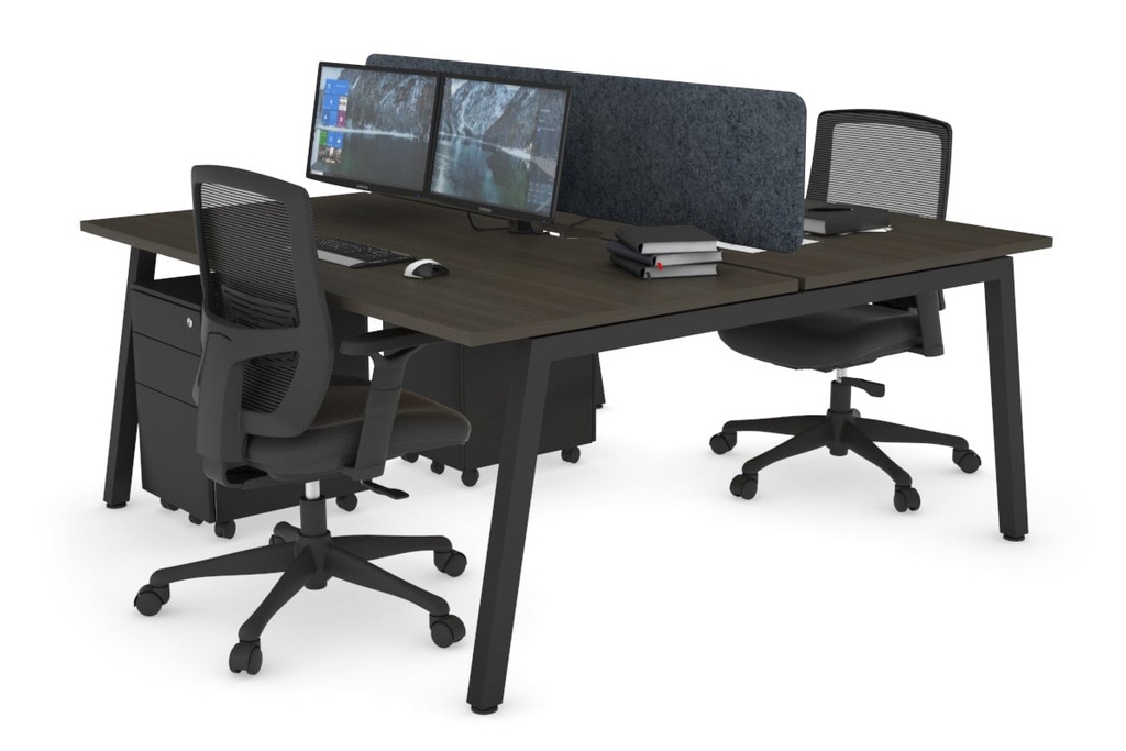 [NONE,QDB2168.W.WT,NONE|0,539,0()] Quadro 2 Person Office Workstation [1600L x 800W with Cable Scallop]