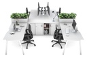 Quadro A Legs 4 Person Workstation with Uniform Spine [4 x (1400x800) with Cable Scallop]