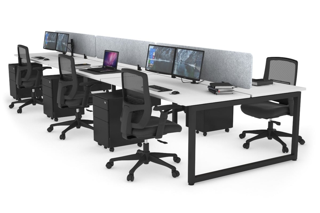 [NONE,QDLB6127.W.WT,NONE|0,2085,0()] Quadro Loop Legs 6 Person Office Workstation [1200L x 700W]