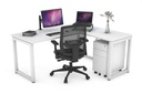 Quadro Loop Legs L-Shaped Corner Office Desk [1400L x 1700W]