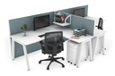 Quadro A Legs 2 Person Corner Workstation - T Configuration [1400L x 1800W with Cable Scallop]