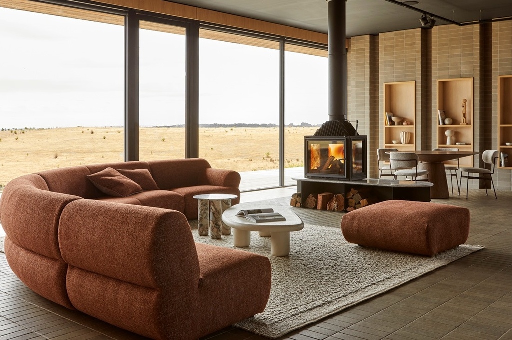 [SOF-JUN-CLOUD-4S-LARM-CTR-CCNR-RARM-BRC] Juno Cloud 4-Seater Right L Shape - Brick