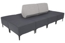 Mondo 4 Sectional Lounge Back to Back with 4 Square Ottomans