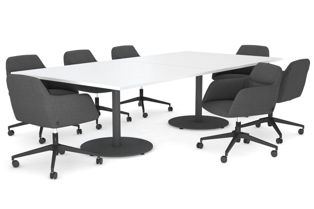 Sapphire Disc Base Boardroom Rectangle Table [2400L x 1200W]