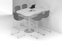 Sapphire Disc Base Half Counter Table - Large Rounded Corners [1500L x 1000W with Large Rounded Corners]