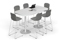 Sapphire Disc Base Counter Table - Large Rounded Corners [1800L x 1000W with Large Rounded Corners]