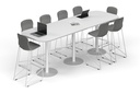 Sapphire Disc Base Counter Table - Large Rounded Corners [3000L x 1000W with Large Rounded Corners]
