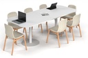 Sapphire Disc Base Boardroom Table - Large Rounded Corners [2400L x 1000W with Large Rounded Corners]