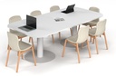 Sapphire Disc Base Boardroom Table - Large Rounded Corners [2400L x 1200W with Large Rounded Corners]
