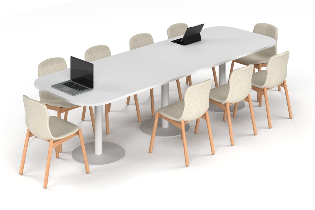 Sapphire Disc Base Boardroom Table - Large Rounded Corners [3000L x 1000W with Large Rounded Corners]