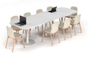 Sapphire Disc Base Boardroom Table - Large Rounded Corners [3000L x 1000W with Large Rounded Corners]