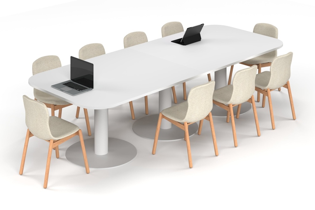 Sapphire Disc Base Boardroom Table - Large Rounded Corners [3000L x 1200W with Large Rounded Corners]