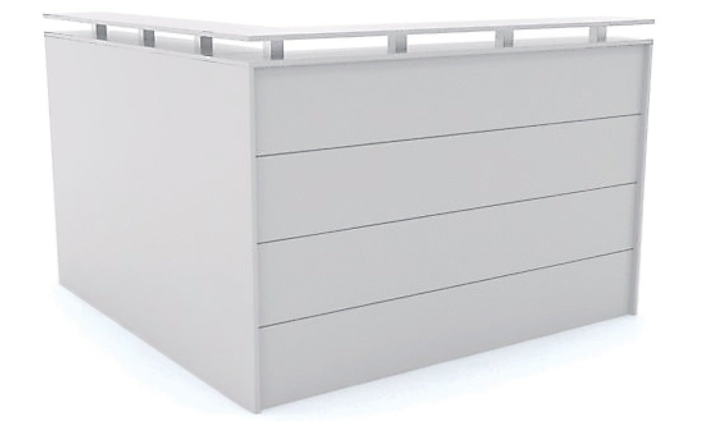 Budgee - Reception Counter Unit Pop Top L-Shaped Laminate White