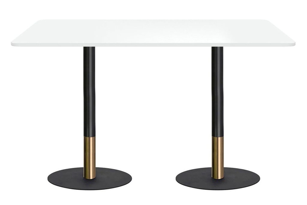 Rivoli Tall Bar/Counter Table - Black/Rose Gold - Black Disc Base [1200L x 700W]