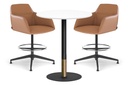 Rivoli Tall Bar Table Round Base Black/Rose Gold - Black Disc [600 mm]