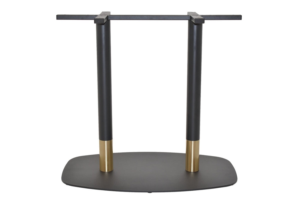 EZ Hospitality Givoli Cafe Table Black/ Brass - Black Arc Base [1000L x 600W]