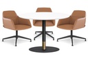 Rivoli Cafe Table Round Base Black/Rose Gold - Black Disc [800 mm]