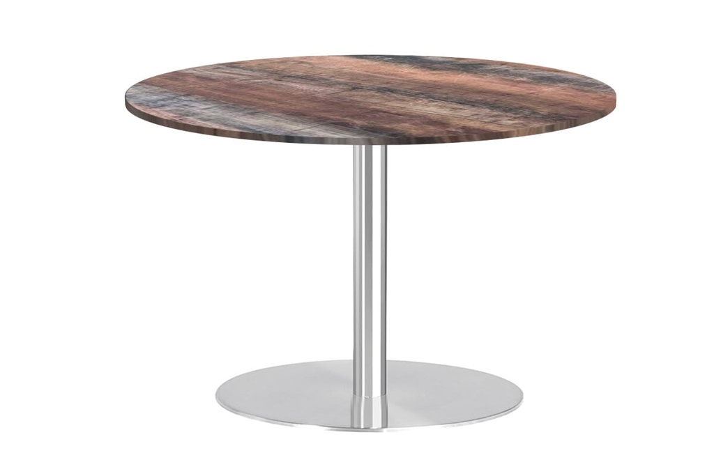 Sapphire Disc Base Round Cafe Table - Stainless Steel Frame [800 MM]