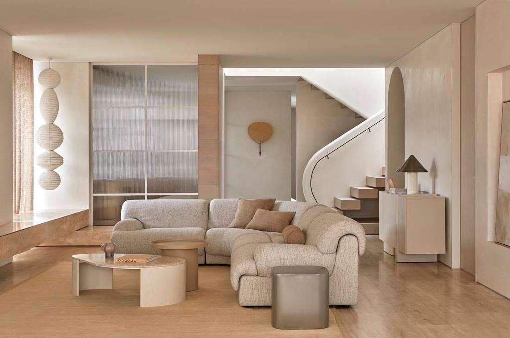 [SOF-JUN-SIER-4S-LARM-CCNR-CTR-RCH-WHBRK] Juno Sierra 4-Seater U Shape with Right Chaise - White Bark