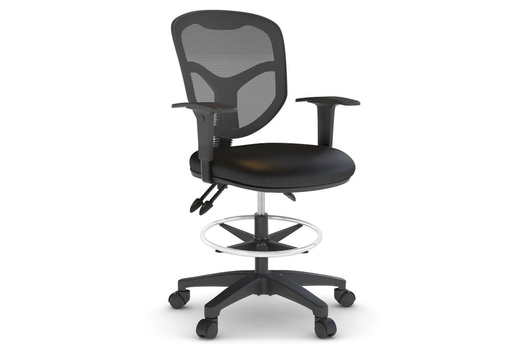 [PVM1001PU|387()] Plover Ergonomic Drafting Chair - Synthetic Leather Seat