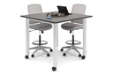 Quadro Cylinder Legs Mobile Large Counter Table [1200L x 1200W]