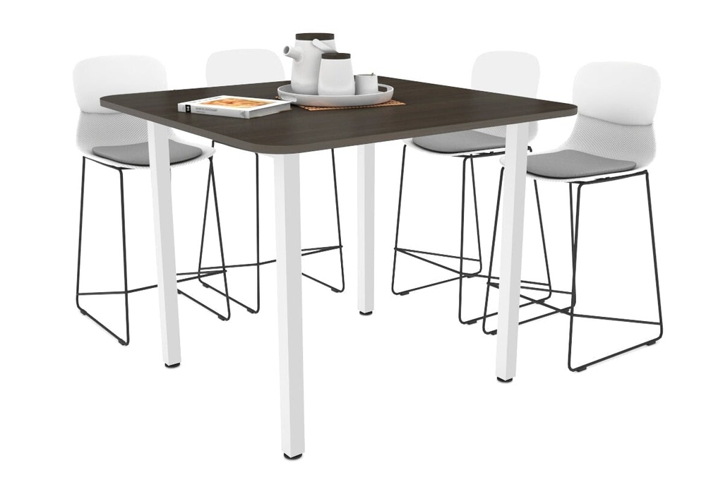 [QCS1111.W.GD|523(HW7|0)] Quadro Square Legs Counter Table with Rounded Corners [1100L x 1100W with Rounded Corners]