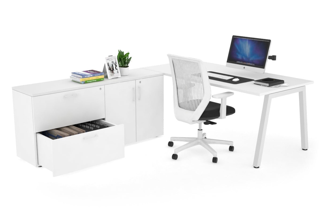 [QDA1807.W.WT,NONE,US0716BPT|319,0,525()] Quadro A Executive Setting - White Frame [1800L x 700W]