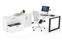 Quadro Loop Executive Setting - Black Frame [1600L x 800W with Cable Scallop]