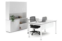 Quadro Square Legs L-Shaped Executive Setting - White Legs [1600L x 1700W]