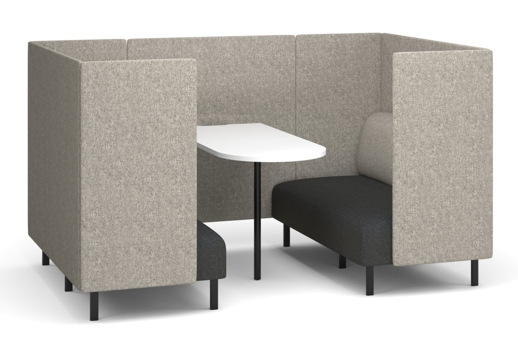 [SONA-4M-LG,SONA-MT.BK-WT|3755,196()] Sona Modular Sofa 4 Seater Meeting Configuration