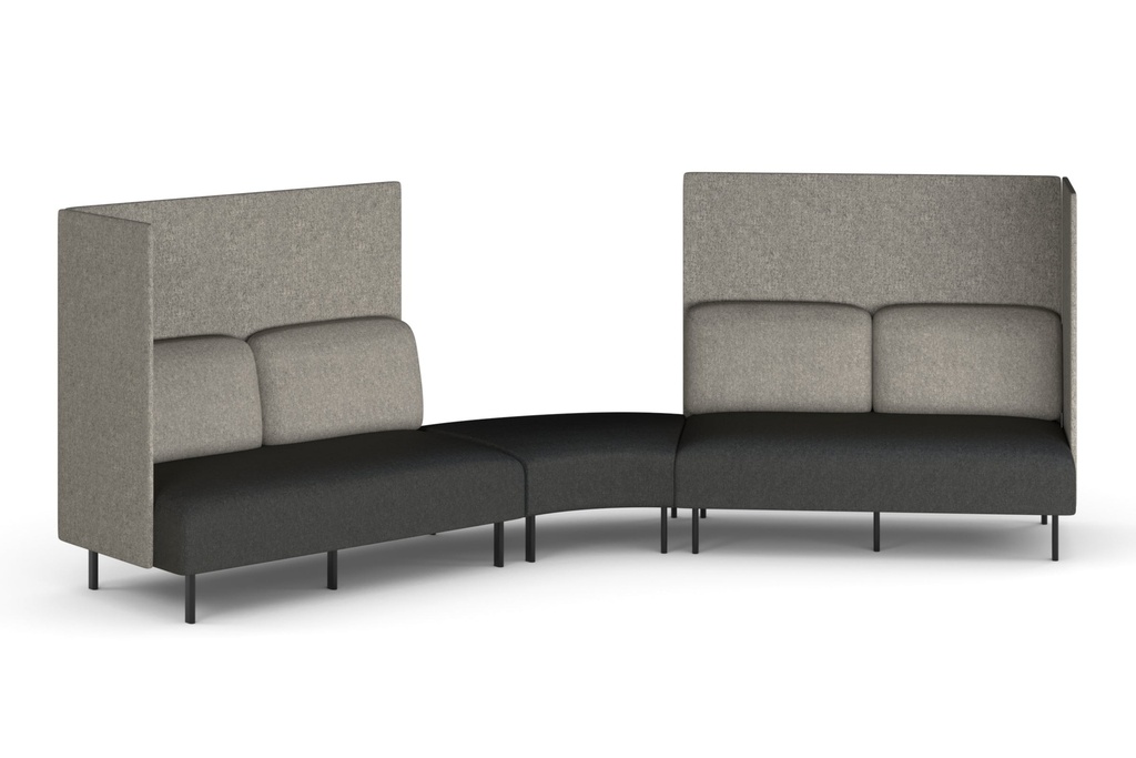 [SONA-5HAS-LG|3538()] Sona Modular Privacy Sofa 5 Seater Angle Lounge - High Back with Sides