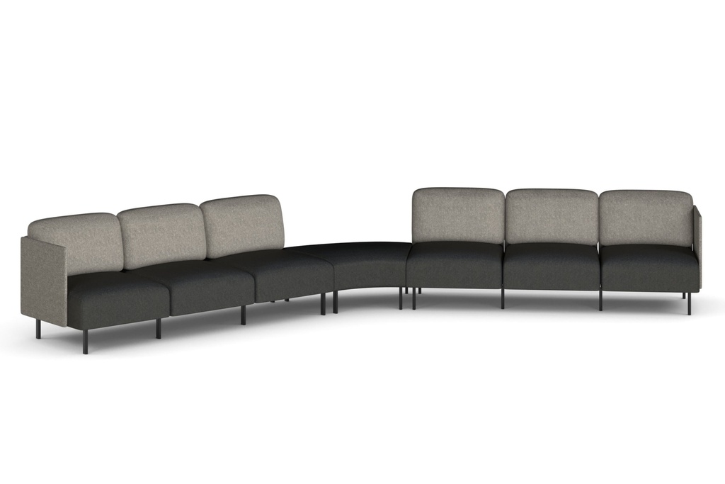 [SONA-7LAS-LG|4678()] Sona Modular Sofa 7 Seater Angle Lounge - Low Back with Sides