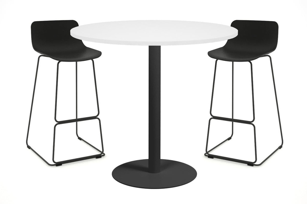 [SP1080BK,NONE|216,0(HW2|0)] Sapphire Disc Base Tall Round Bar Counter Table [800 mm]