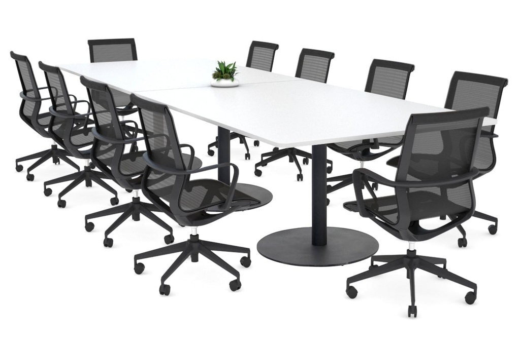[SPB3211PT|1225()] Sapphire Disc Base Boardroom Rectangle Table - Rounded Corners [3200L x 1100W with Rounded Corners]