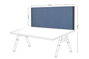 Clearance Desk Mounted Privacy Screen with Clamp Bracket - Black Frame