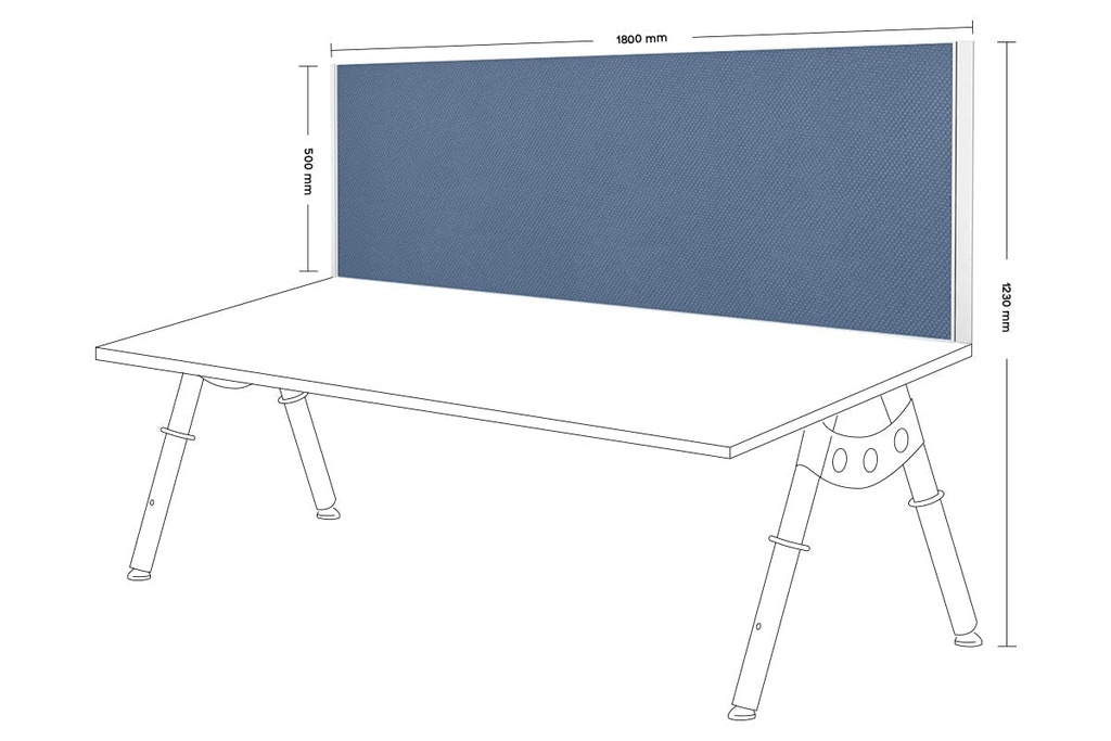 Clearance Desk Mounted Privacy Screen with Clamp Bracket - White Frame