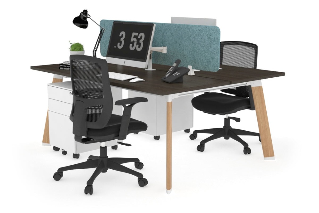[STNP212PT,NONE|886,0()] Switch - 2 Person Workstation Wood Imprint Frame [1200L x 800W with Cable Scallop]