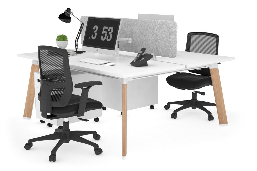 [STNP214PT,NONE|940,0()] Switch - 2 Person Workstation Wood Imprint Frame [1400L x 800W with Cable Scallop]