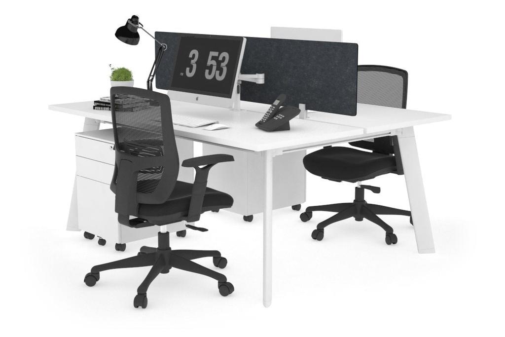 [STWP2147PT,NONE|910,0()] Switch - 2 Person Workstation White Frame [1400L x 700W]
