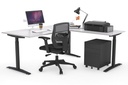 Stand-up - Electric Corner Standing Desk Black Frame Left or Right Side Return