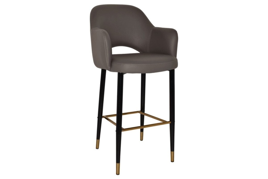 [TALAR75MEBKBRVCC|505()] EZ Hospitality Avalon Stool Black Brass with Arms - 750mm Seat Height