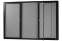 Grey Pinnable Notice Board Hinged Door Black Frame