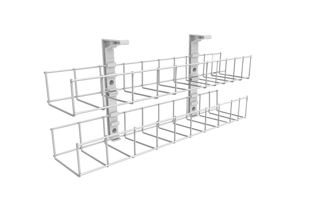[WG20950WT|64()] Cable Management Basket Dual Tier Metal Tray