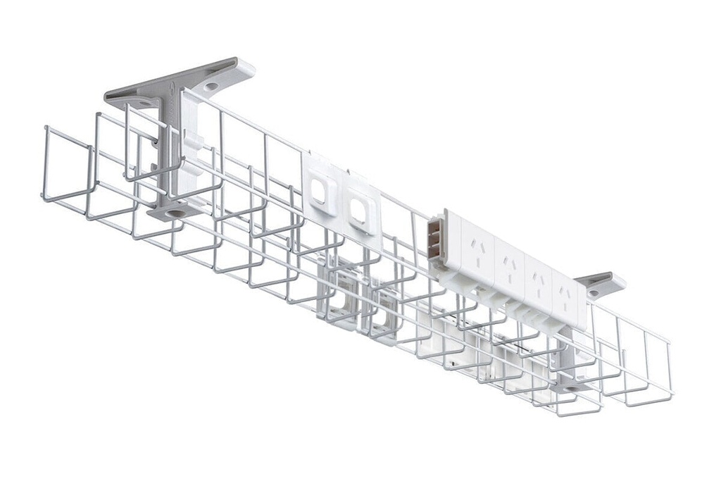 CMS Cable Management Basket Back to Back Metal+Tray Include 2 x 4 Power 4 Data [1550W x 105H]
