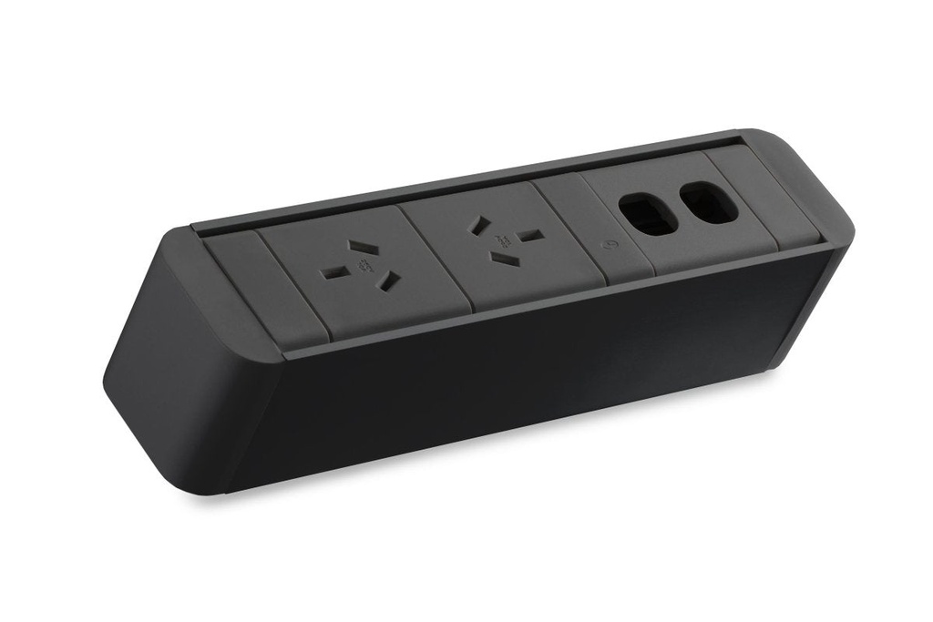 [Z02R02BK,NONE,NONE|214,0,0()] CMS Zeus Rail Black - Above Desk Power [2 Power]