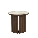 Leon Marble Side Table - Matt Ocean Marble - Tobacco Ash