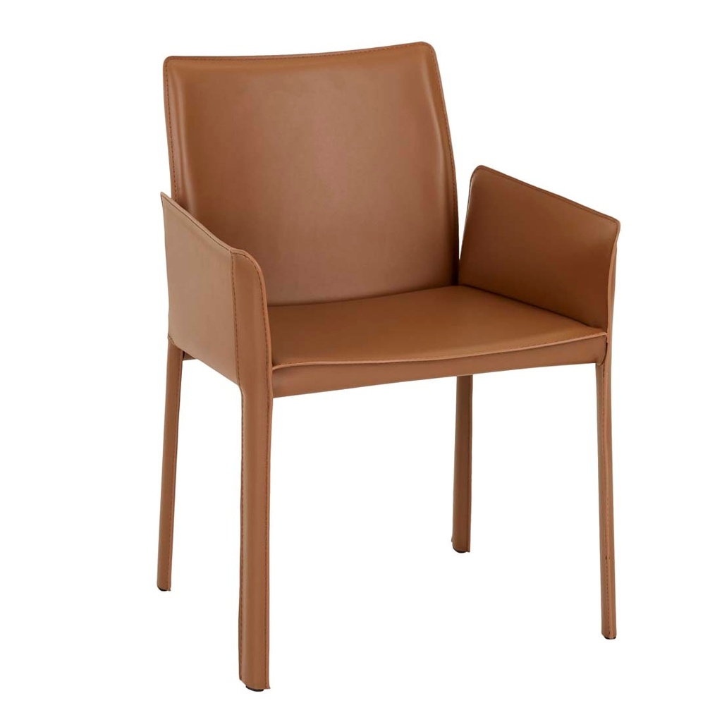 [LACHLAN-DINING-ARMCHAIR-TAN-RECYCLED-LEATHER-CH-LACH-ARM] Lachlan Dining Armchair - Tan Recycled Leather