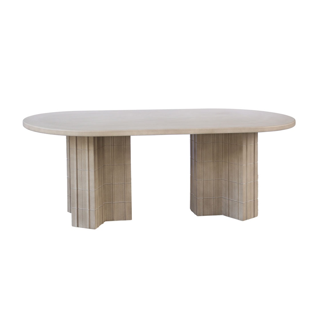 [LAGOS-OVAL-DINING-TABLE-MATT-SAVANNA-DT-LAGOS-OVL-X] Lagos Oval Dining Table - Matt Savanna