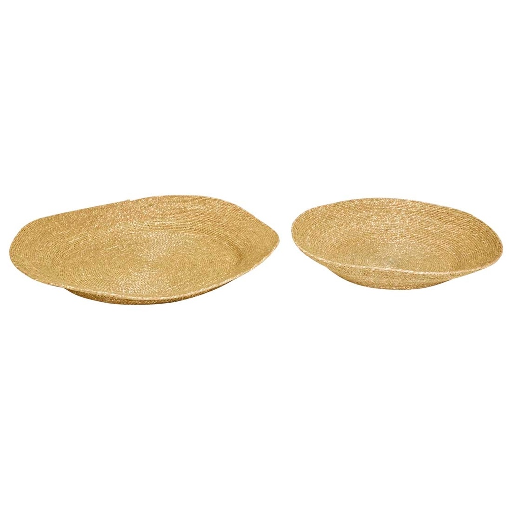 [LARK-WOVEN-LOW-SET-OF-2-BOWLS-MOSS-DEC-LARK-WVN-LW-BOWL-S2] Lark Woven Low Set of 2 Bowls - Moss