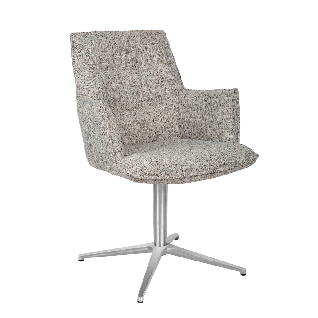 [LAWSON-SWIVEL-BASE-CHAIR-IRON-TWEED-CHROME-CH-LAW-SWV-CHROME] Lawson Swivel Base Chair - Iron Tweed - Chrome